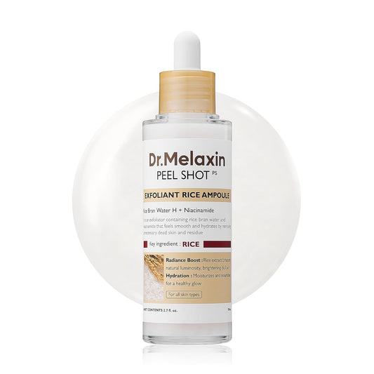 Peel Shot Glow White Rice Peeling Ampoule, Soft Exfoliating Face and Body Scrub Dead Skin Cells Remover for All Skin Types Korean Skin Care 80Ml
